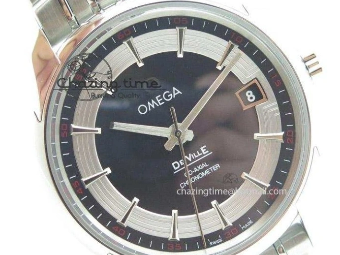 0226 De Ville Hour Vision Co-Axial 41mm SS V6F Best Edition Black Dial On SS Bracelet A BestValue 8277